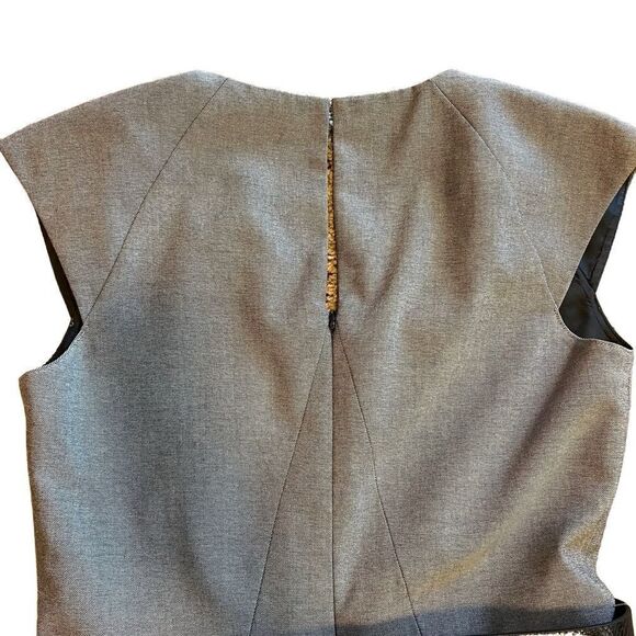 Antonio Melani Blue Cap Sleeve Dress with Embossed Belt. Sz  2. Great Condition - Picture 5 of 13